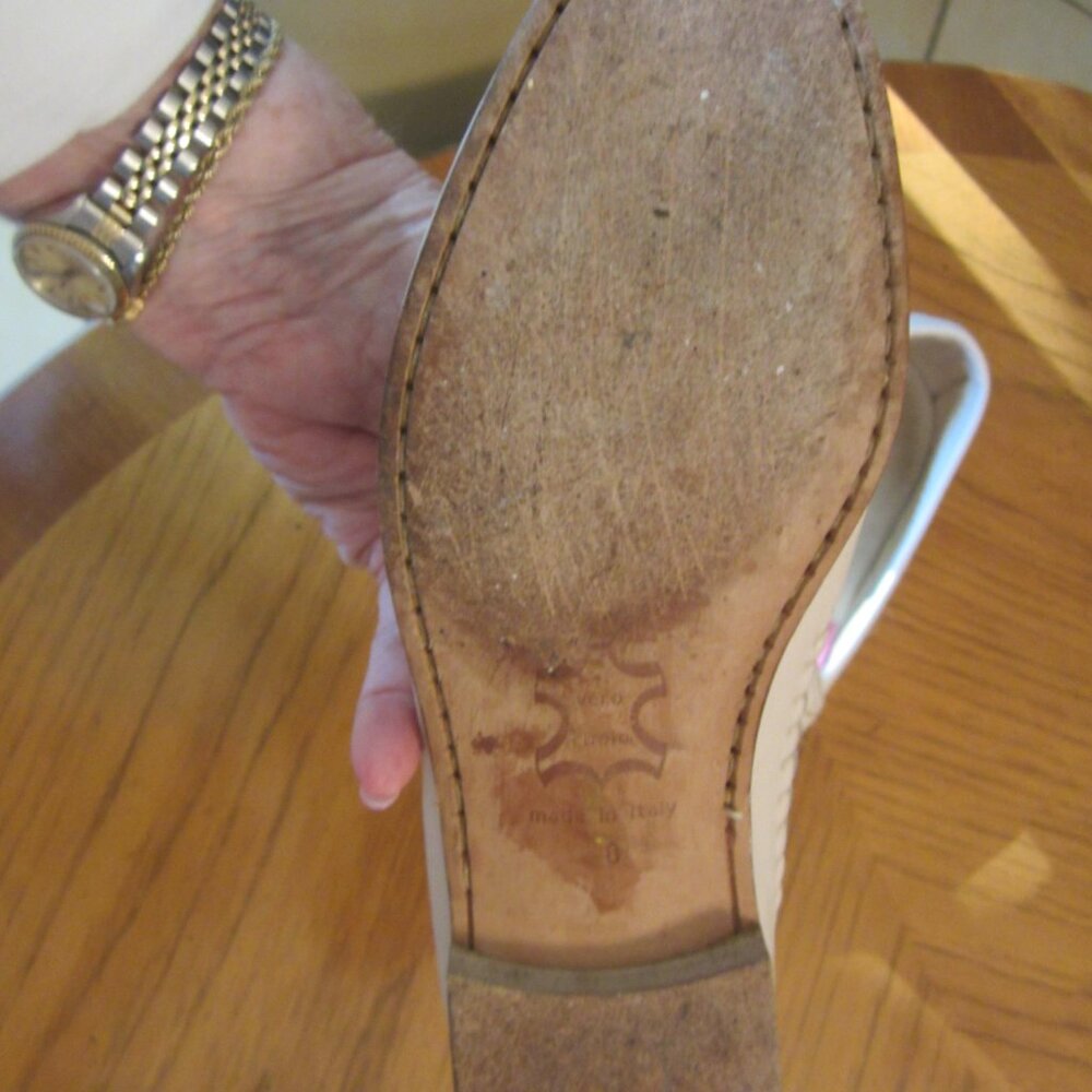 STAMATI MASTROIANNI Ivory Leather Hand Made ITALY Loafers Men's Sz.8 - Picture 4 of 11